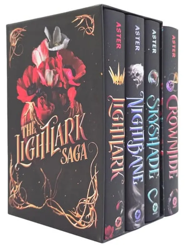 Cover of The Lightlark Saga By Alex Aster 4 Books Collection Set (Lightlark, Nightbane, Sky Shade & Crowntide)