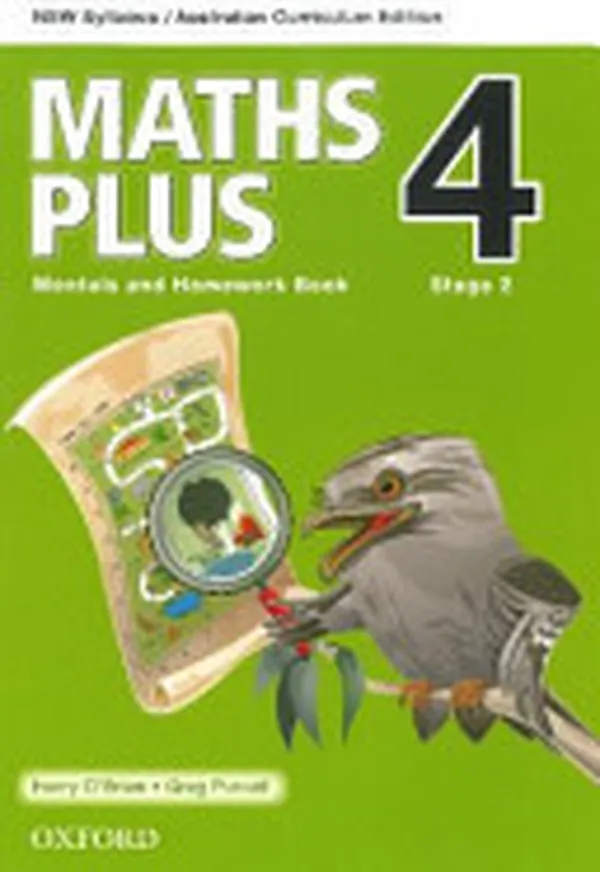 Cover of Maths Plus 4 Mentals and Homework Book