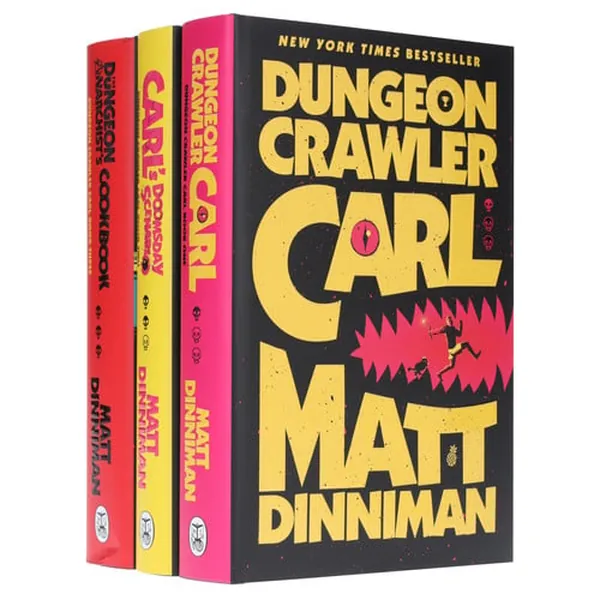 Cover of Dungeon Crawler Carl Series by Matt Dinniman 3 Books Collection Set (Dungeon Crawler Carl, Carl's Doomsday Scenario & The Dungeon Anarchist's Cookbook)