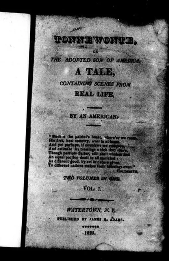 Cover of Tonnewonte, or, The adopted son of America: a tale containing scenes from real life