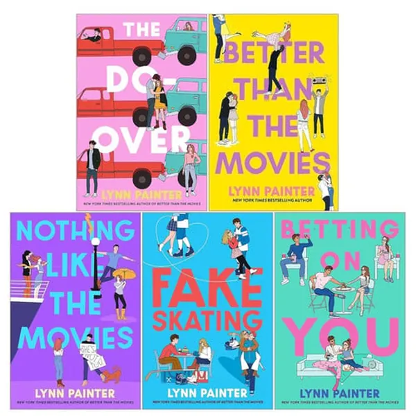 Cover of Lynn Painter Rom-Coms 5 Books Collection Set (Better Than the Movies, The Do-Over, Betting on You, Nothing Like the Movies, Fake Skating)