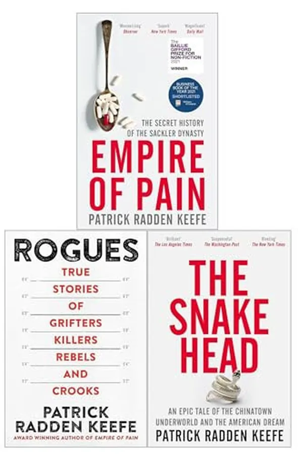 Cover of Patrick Radden Keefe 3 Books Collection Set (Rogues, The Snakehead, Empire of Pain)