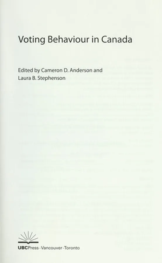 Cover of Voting Behaviour in Canada