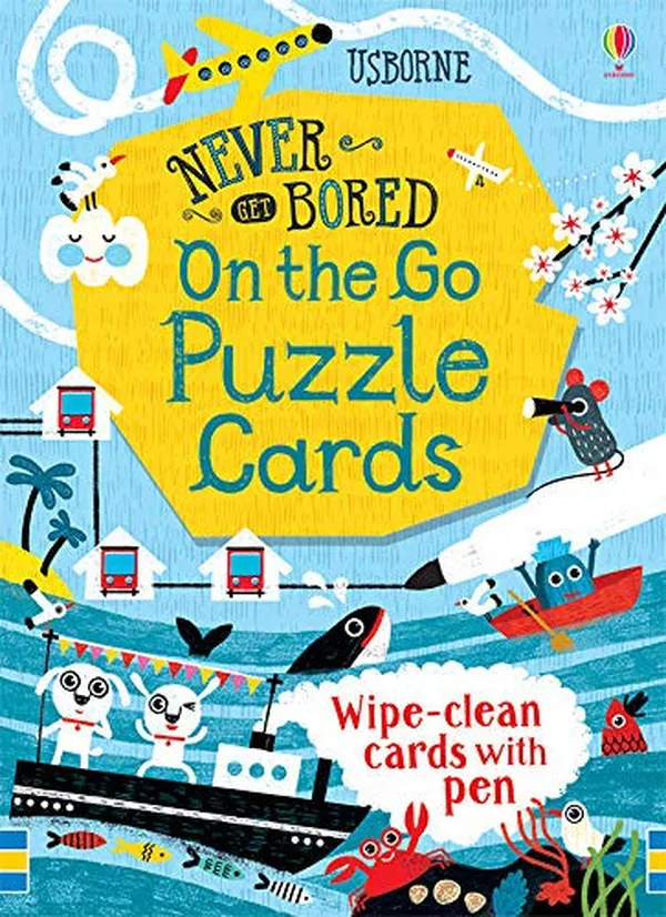 Cover of Never Get Bored: On the Go Puzzle Cards