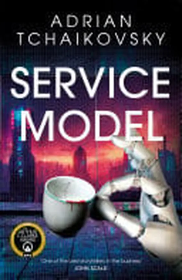 Cover of Service Model A funny, dystopian tale of robot sentience and rebellion, perfect for fans of Douglas Adams and shortlisted for Best Novel at the 2025 Hugo Awards