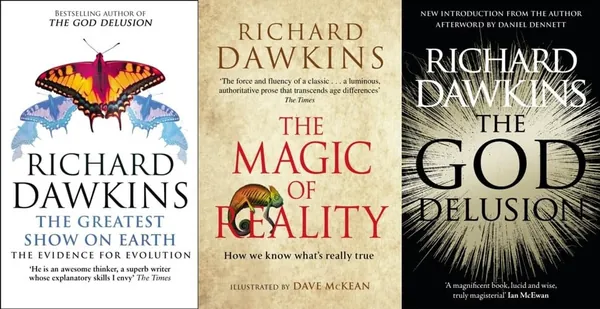 Cover of Richard Dawkins 3 books Set (The Magic of Reality, The Greatest Show on Earth, The God Delusion)