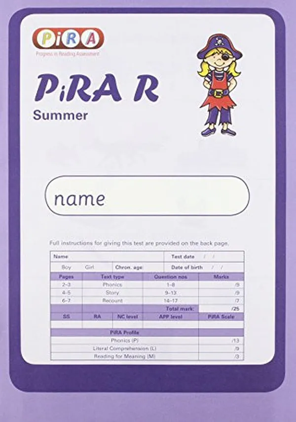 Cover of Progress in Reading Assessment (PiRA) Reception Year Value Pack