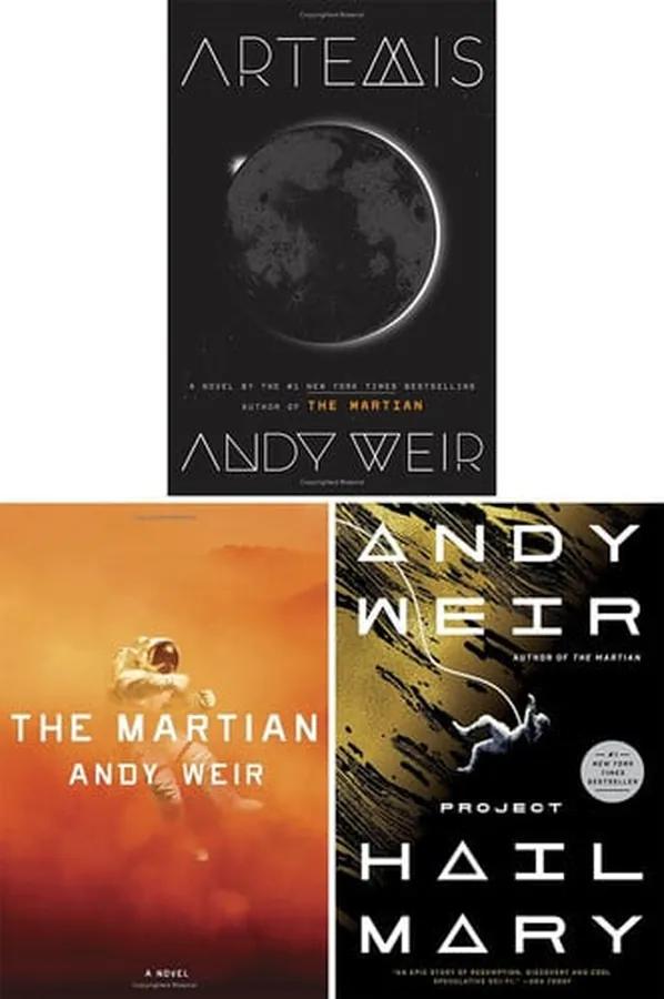 Cover of Andy Weir's 3-Book Collection Set (Project Hail Mary, Artemis, the Martian)