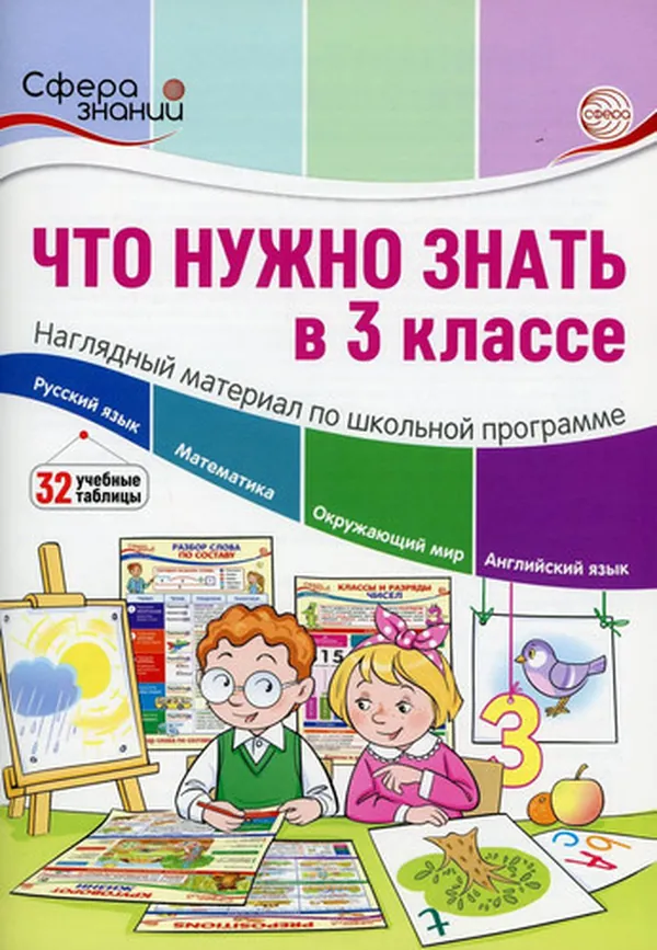 Cover of CHto nuzhno znat v 3 klasse: naglyadnyj material po shkolnoj programme. 32 uchebnyh tablicy
