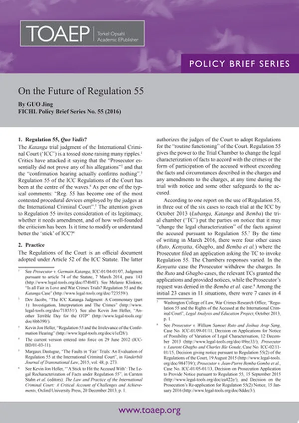 Cover of On the Future of Regulation 55