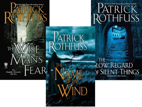 Cover of Kingkiller Chronicle Patrick Rothfuss Collection 3 Books Set (The Wise Man's Fear, The Slow Regard of Silent Things, The Name of the Wind)