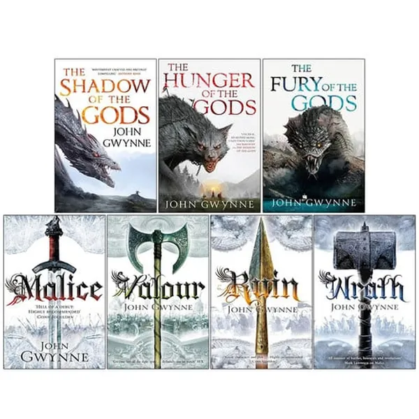 Cover of The Faithful and the Fallen & The Bloodsworn Trilogy 7 Books Collection Set By John Gwynne (Malice, Valour, Ruin, Wrath, The Shadow of the Gods, The Hunger of the Gods & The Fury of the Gods)