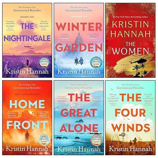Cover of Kristin Hannah 6 Books Collection Set (The Nightingale, The Four Winds, The Great Alone, Winter Garden, Home Front & The Women)