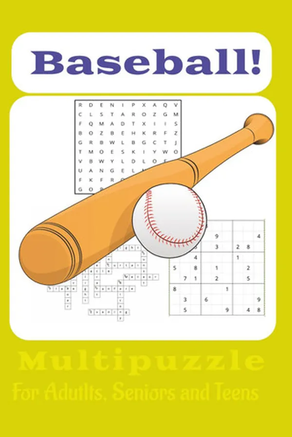 Cover of The Grand Slam Baseball Puzzle Book: 60 Puzzles - Brain-Teasing Challenges | Word Searches, Crosswords, and Sudoku for the Ultimate Fan. Relax and sport