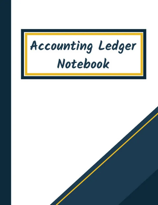 Cover of Accounting Ledger Notebook, Accounting Ledger book for Small Business, Simple Accounting Ledger: Beautiful Blue and White Design, 8.5 x 11", Durable Paper, High Quality, Matte Finish.