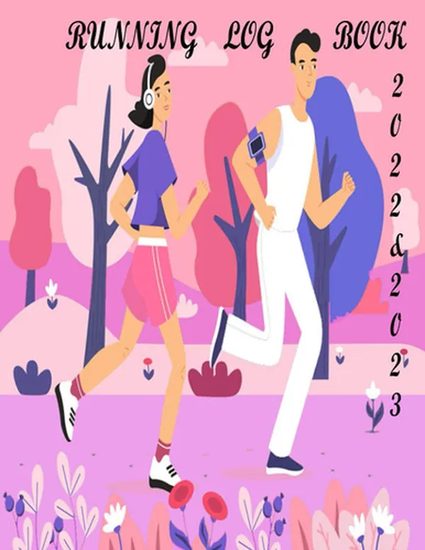 Cover of 2022-2023 RUNNING LOG BOOK: Planner Two Years Daily and Weekly Easy Running Plans 8.5-11 inch 130 pages
