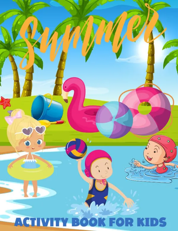 Cover of Summer Activity Book for Kids: Word Search, Word Scramble, Counting, Hide and Seek, Shadow Matching and more…