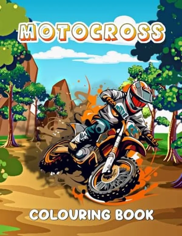 Cover of Motocross Colouring Book: New Edition, Colour Motocross, Highest quality artwork of Motocross to colour in, High Quality And Premium Cover!