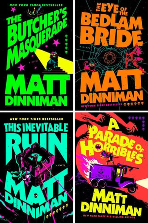 Cover of Dungeon Crawler Carl Collection II (4 Hardcover Books) Vol 5-8 - Butcher's Masquerade, Eye of the Bedlam Bride, This Inevitable Ruin, Parade of Horribles